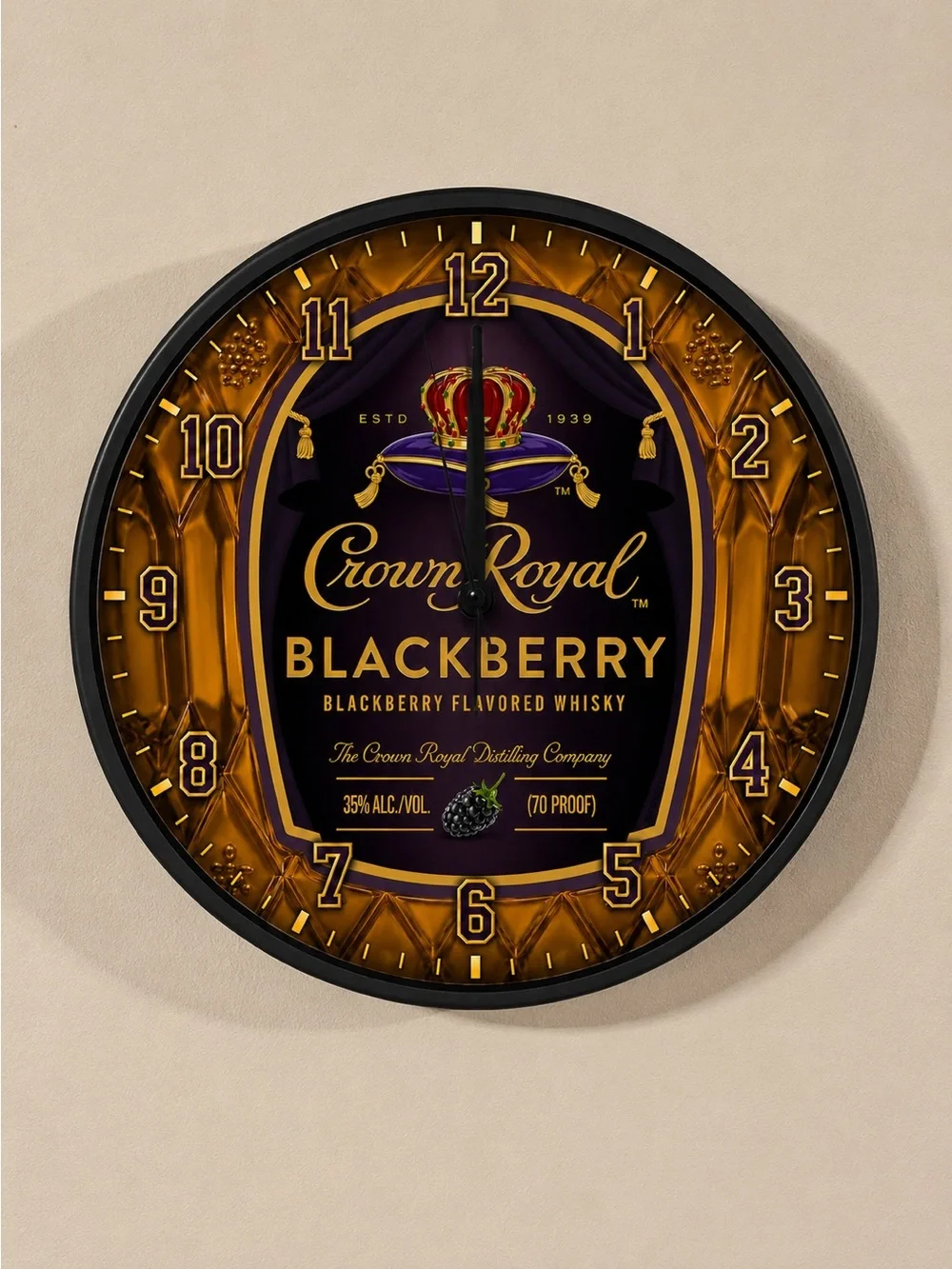 Blackberry Wall Clock - Purple and Gold